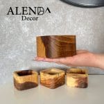 کاسه چوب گردو مربع