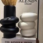 گلدان سنگی جفتی سیاه و سفید