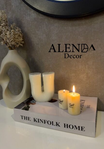 شمع تکی طرح U سفید