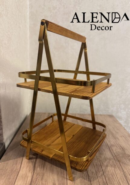 استند شیرینی خوری دو طبقه مربع