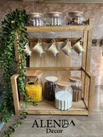 استند چوبی دو طبقه جای لیوان دار