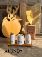 ست نمکدان با زیره چوبی