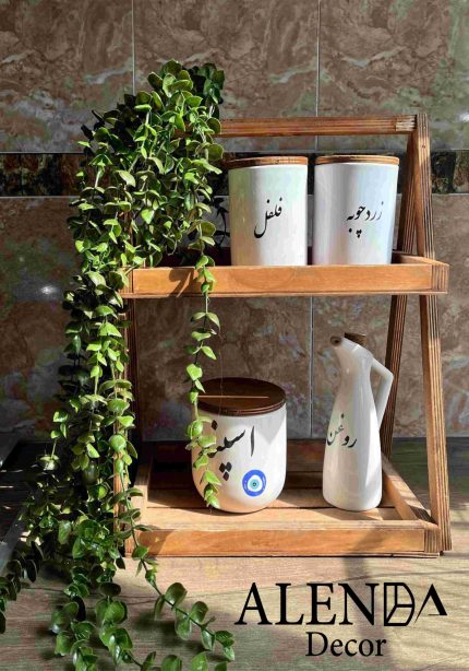 استند دو طبقه چوبی