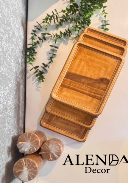 ست سینی سه سایز چوبی