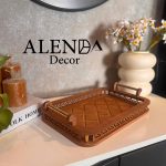 سینی چوبی دسته فلزی بختی