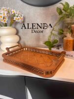 سینی چوبی دسته فلزی بختی - Image 2