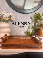 سینی چوبی دسته فلزی بختی - Image 3