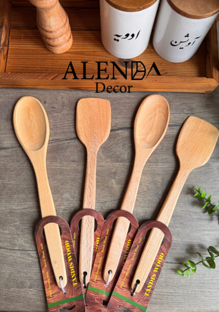 قاشق و کف گیر آشپزی چوبی