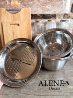 ست سه تیکه آبکش و لگن رنده دار