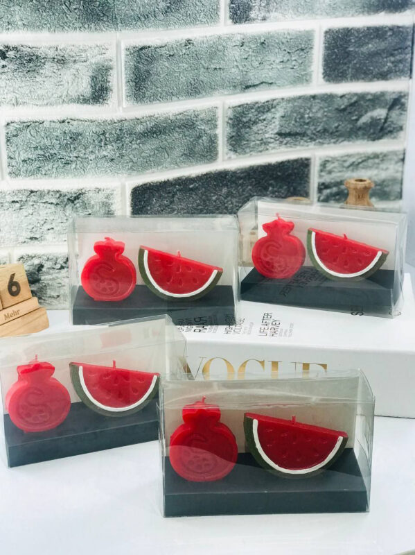 بسته شمع دو تایی هندوانه و انار