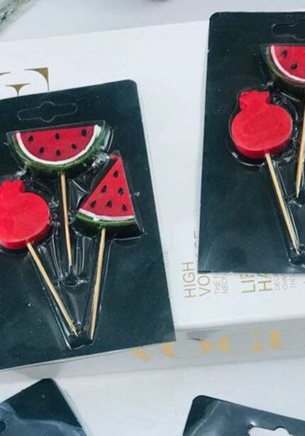 بسته شمع سه عددی انار و هندوانه