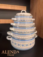 سرویس قابلمه 5 پارچه لعابی آبی - Image 4