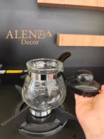 شیرجوش و قوری دمنوش پیرکس دسته صاف - تصویر 4