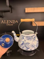 کتری لعابی آبی بزرگ مدل اسمگ - Image 2