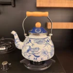 کتری لعابی آبی بزرگ مدل اسمگ