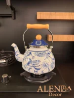 کتری لعابی آبی بزرگ مدل اسمگ