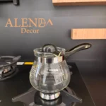 شیرجوش و قوری دمنوش پیرکس دسته صاف