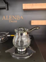 شیرجوش و قوری دمنوش پیرکس دسته صاف