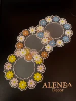 زیربشقابی و قابلمه ای سیلیکونی گل دار