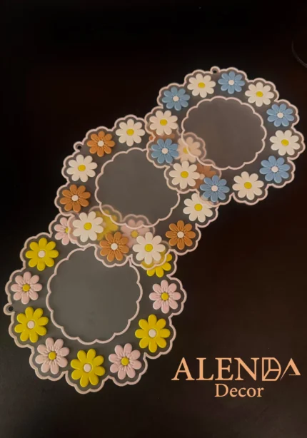 زیربشقابی و قابلمه ای سیلیکونی گل دار