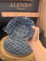 بشقاب و پیاله مراکشی آبی - تصویر 2