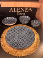 بشقاب و پیاله مراکشی آبی