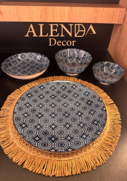 بشقاب و پیاله مراکشی آبی