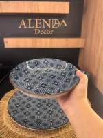 بشقاب و پیاله مراکشی آبی - تصویر 4