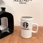 ماگ سرامیکی درب دار آینه ای طرح starbucks