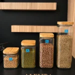 ست بانکه شیشه ای چهار عددی مربع